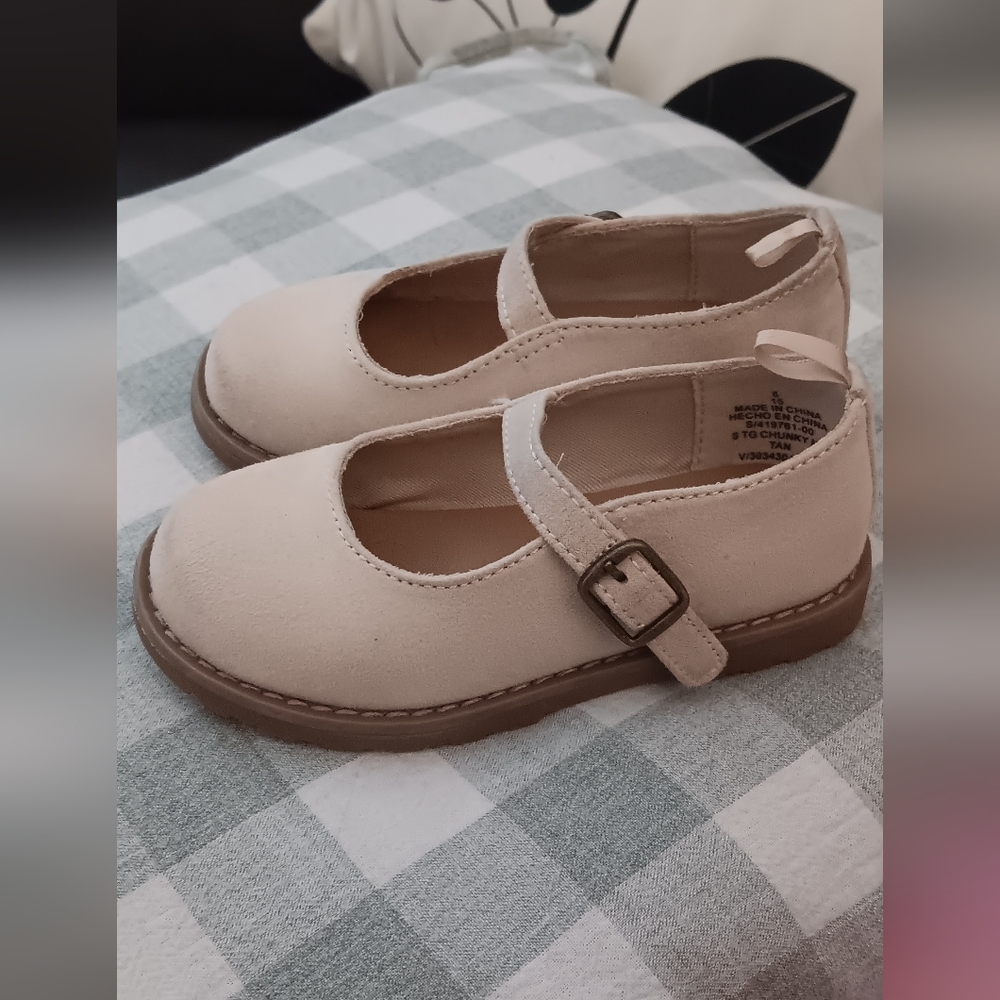 Old NAVY Toddler/Kid Tan Mary Jane Shoes Style Flats S: 8